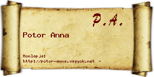 Potor Anna névjegykártya